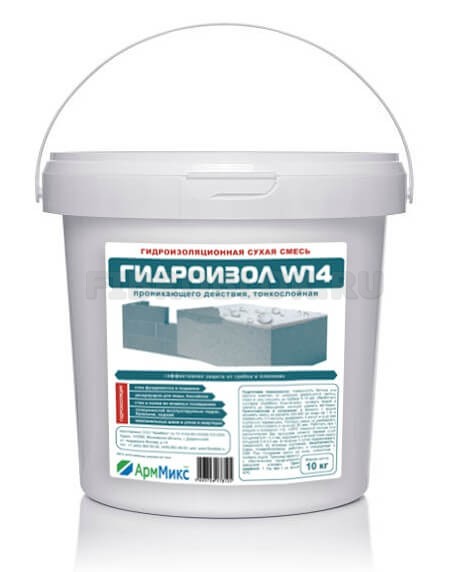 АрмМикс Гидроизол W14 (ведро 5 и 10 кг) – тонкослойная кистевая гидроизоляция